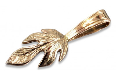 Elegancki Vintage Wisiorek Liść z Różowego Złota 14k Bez Kamieni vpn018