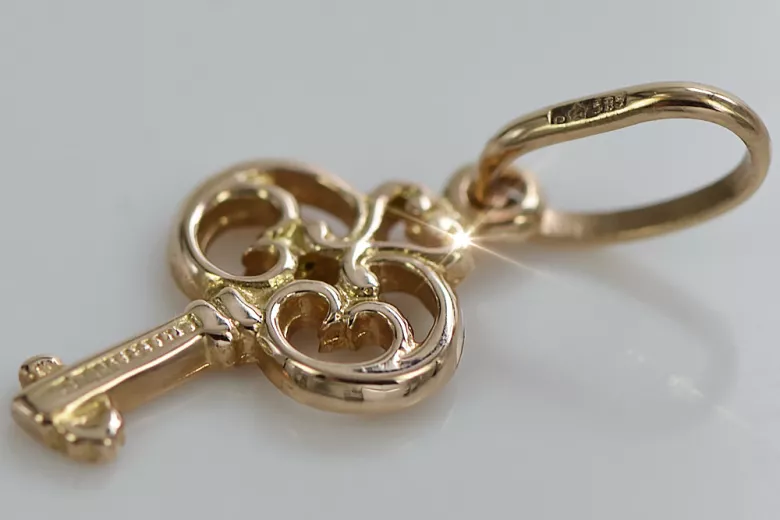 "Elegante Llave Vintage de Oro Rosa Antiguo Original de 14k Sin Piedras" vpn019