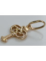 "14K 585 Gold Vintage Key Pendant in Original No Stones Design" vpn019