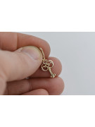 "14K 585 Gold Vintage Key Pendant in Original No Stones Design" vpn019