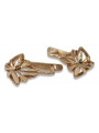 "Sophisticated 14K 585 Gold Vintage Leaf Earrings in Rose Pink" ven137