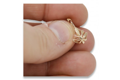 "Wyrób Vintage z 14k Różowego Złota, Oryginalne Kolczyki Liści Bez Kamieni" ven137