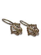 Or Rose 14 Carats 585 Vintage: Boucles d'Oreilles de Fleurs Antiques sans Pierres ven205