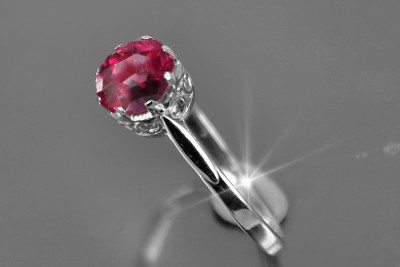 Russisch Sowjetrosa 14 Karat 585 Gold Alexandrit Rubin Smaragd Saphir Zirkon Ring vrc366