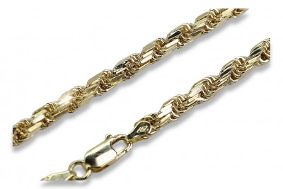 Galben italian 14k 585 aur Corda Rope lanț cc038y