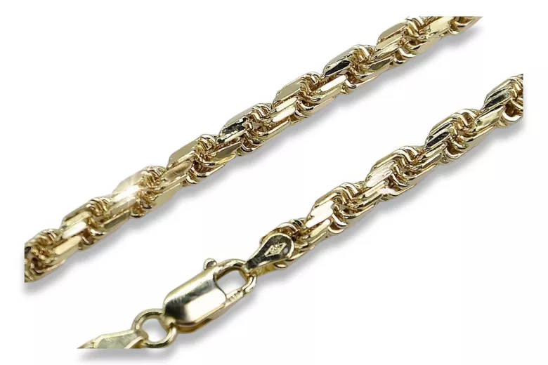 Italian yellow 14k 585 gold Corda Rope chain cc038y