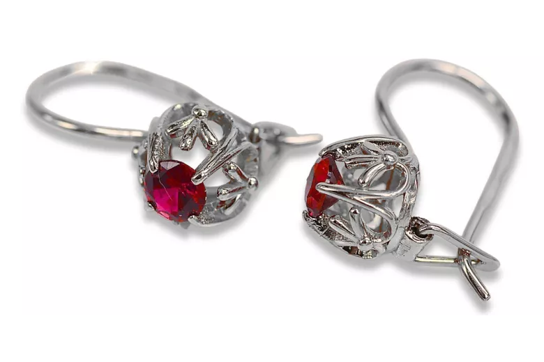 Russe soviétique argent 925 Alexandrite Rubis Émeraude Saphir Aigue-marine Zircon ... Boucles d’oreilles VEC145S