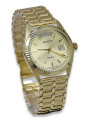 Gold men's watch Geneve ★ zlotychlopak.pl ★ Gold purity 585 333 Low Price!