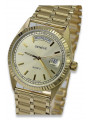 Goldene Herrenuhr Geneve ★ zlotychlopak.pl ★ Gold Reinheit 585 333 Niedriger Preis!