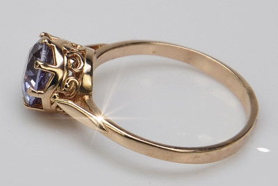 Ruso Soviet rosa 14k 585 oro Alejandrita Rubí Esmeralda Zafiro Zircón anillo vrc366
