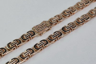 Bizantinische Etruska-Kette aus 14 Karat 585er Gold in russischer Rose, cc056r