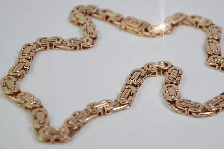 Bizantinische Etruska-Kette aus 14 Karat 585er Gold in russischer Rose, cc056r