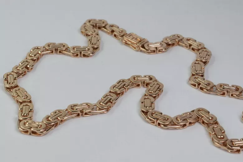 Bizantinische Etruska-Kette aus 14 Karat 585er Gold in russischer Rose, cc056r