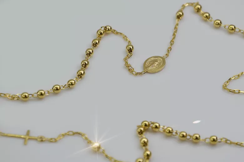 Italian yellow 14k gold rosary chain "Dolce Gabbana" rcc002y