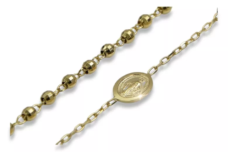 Yellow rose gold rosary chain ★ russiangold.com ★ Gold 585 333 Low price