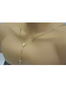 Italian 14k yellow white rose gold rosary chain rcc008ywr