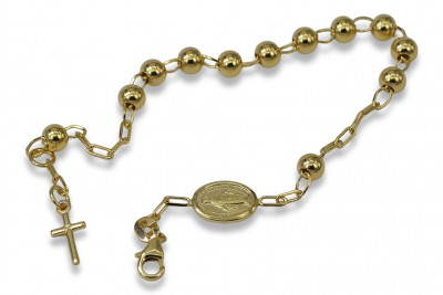 Rosario de oro italiano 14k 585 Pulsera "Dolce Gab" rbc003y