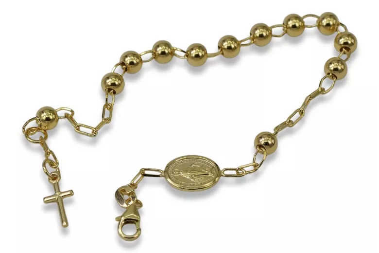 Pulsera★ rosario de oro rosa amarillo russiangold.com ★ Oro 585 333 Precio bajo