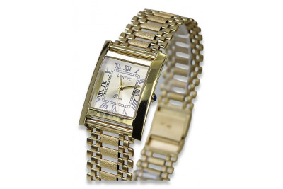 Reloj italiano amarillo 14k 585 oro para hombre Geneve mw009y&mwb010y