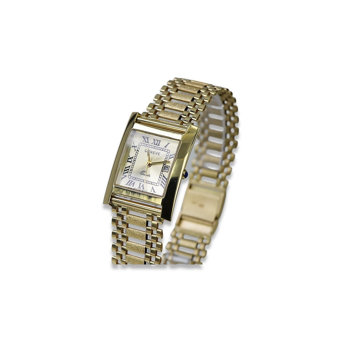 Gold men's watch Geneve ★ zlotychlopak.pl ★ Gold purity 585 333 Low Price!