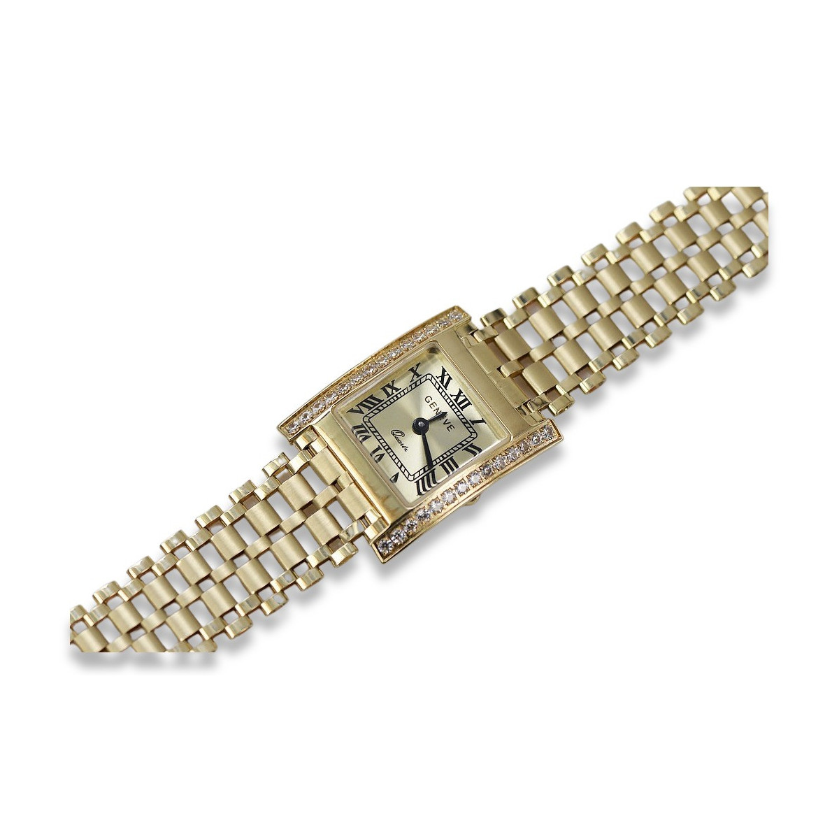 Gold men's watch Geneve ★ zlotychlopak.pl ★ Gold purity 585 333 Low Price!