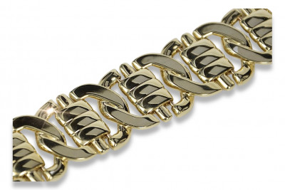 Italian yellow Unique 14k gold man bracelet cb199y