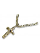 Goldkreuz mit einer Kette ★ zlotychlopak.pl ★ Goldstempel 585 333 Niedriger Preis!