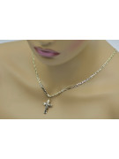 Goldkreuz mit einer Kette ★ zlotychlopak.pl ★ Goldstempel 585 333 Niedriger Preis!