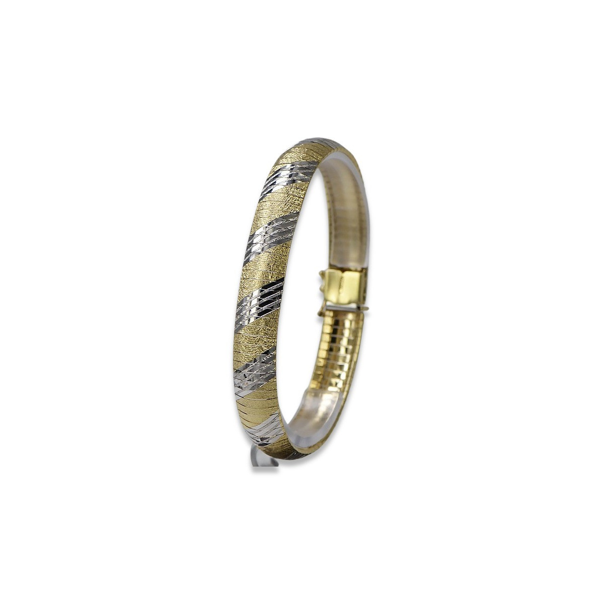 Pulsera de lujo de oro italiano blanco amarillo de 14k cfb005yw