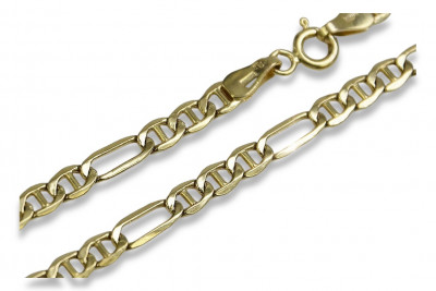 Italian yellow 14k gold Guccistyle Figaro chain cc046y