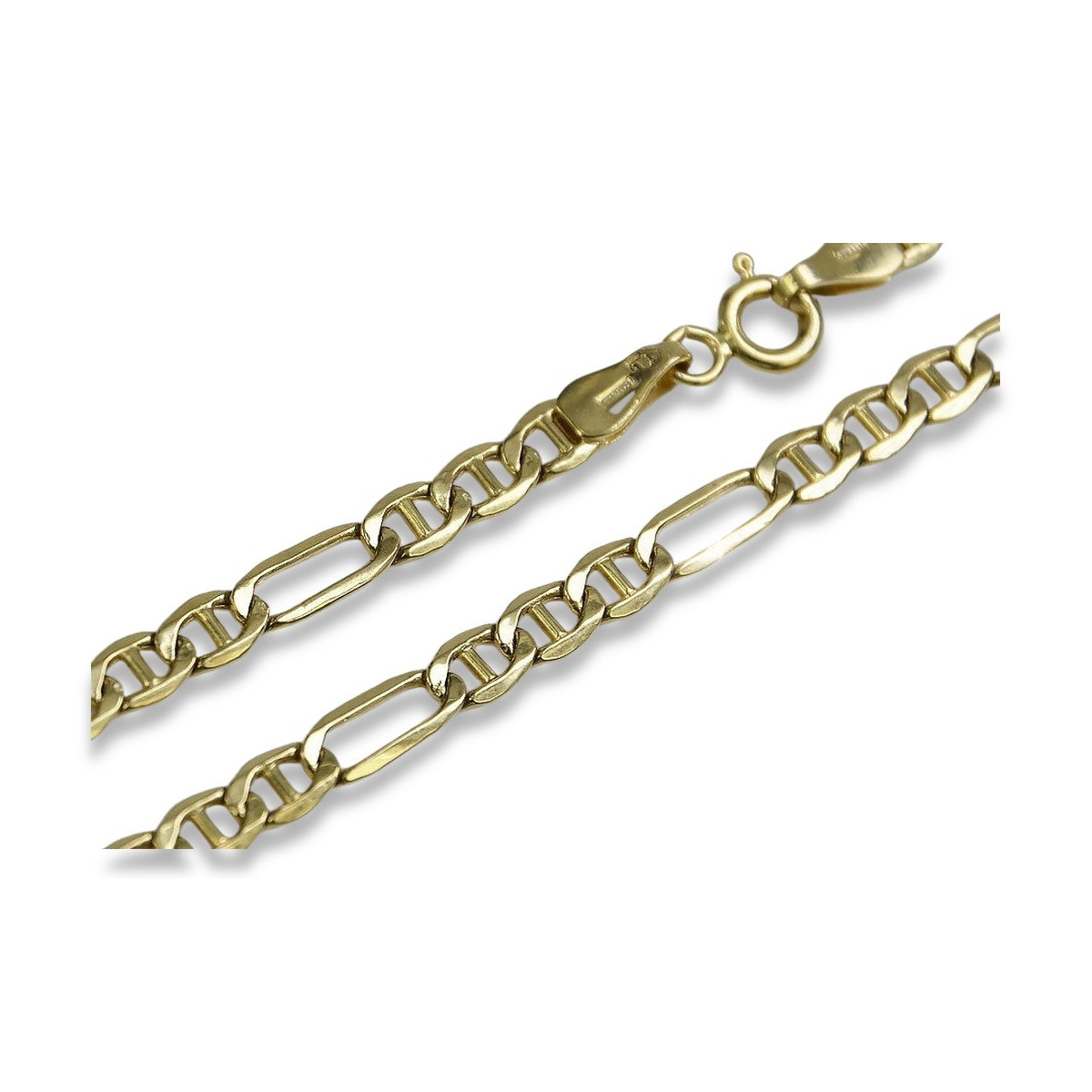 Italian yellow 14k gold Guccistyle Figaro chain cc046y