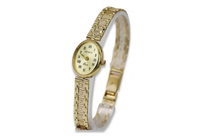 Elegancki 14k złoty damski zegarek Geneve lw092y