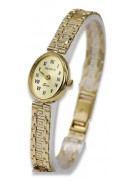 Elegancki 14k złoty damski zegarek Geneve lw092y