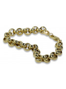 Bracelet d’ancrage en or jaune italien 14 carats cb025y