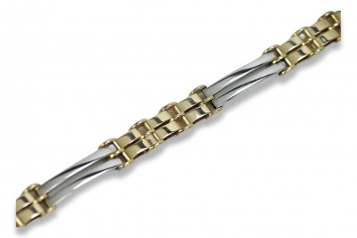 Pulsera de hombre de oro amarillo italiano Unique 14k 585 cb156yw