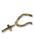 Cruz de oro con una cadena ★ zlotychlopak.pl Sello de oro 585 333 ¡★ Precio bajo!