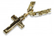 Italian yellow white 14k gold Catholic cross & chain ctc095ys&cc031y