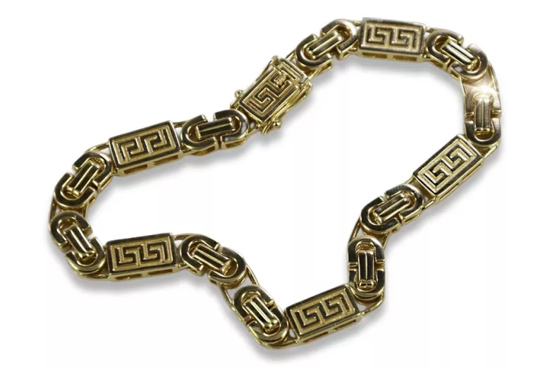 Italian yellow 14k 585 gold Bizantine Versace bracelet cb050y