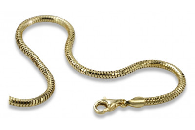 Италианска жълта 14k златна гривна Snake Tondo cb020y