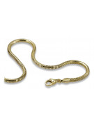 Pulsera Tondo Snake de oro amarillo italiano de 14k cb020y