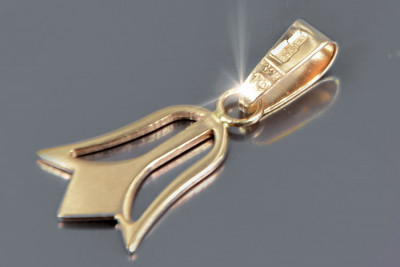 Руски съветски сребро розово злато покритие 925 СССР реколта цвете висулка vpn014rp