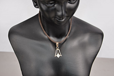 Руски съветски сребро розово злато покритие 925 СССР реколта цвете висулка vpn014rp