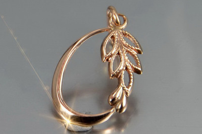 Vintage silver rose gold plated 925  Vintage leaf pendant vpn084rp