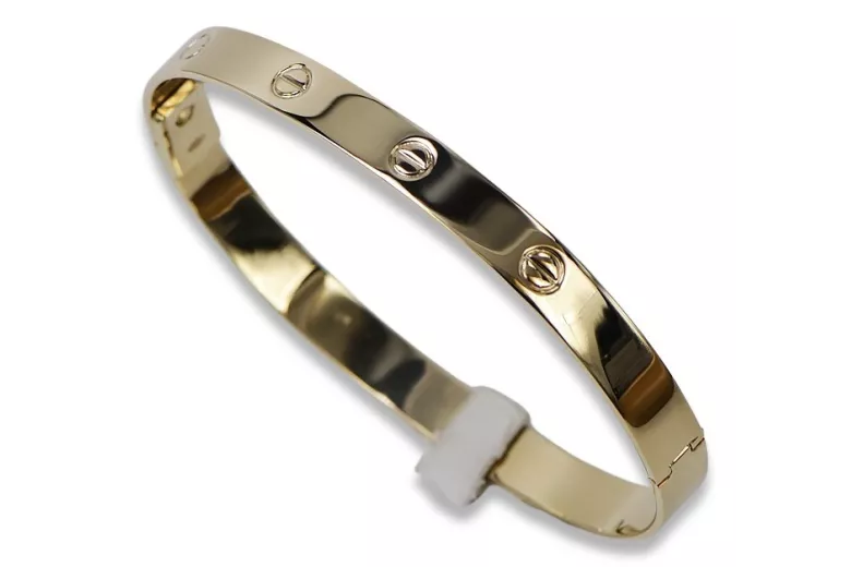 Jaune Unique 14k 585 or bracelet homme cb163y