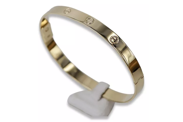 Jaune Unique 14k 585 or bracelet homme cb163y