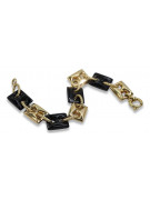 Italian yellow 14k 585 gold onyx bracelet cb102y