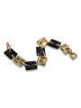 Italian yellow 14k 585 gold onyx bracelet cb102y