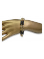 Italienisches gelbes Onyx-Armband aus 14 Karat 585er Gold cb102y