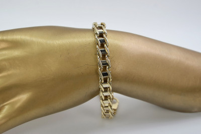 Італійський жовто-білий 14k золотий чоловічий браслет cb125yw