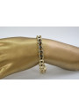 Bracelet italien jaune blanc 14 carats en or cb125yw